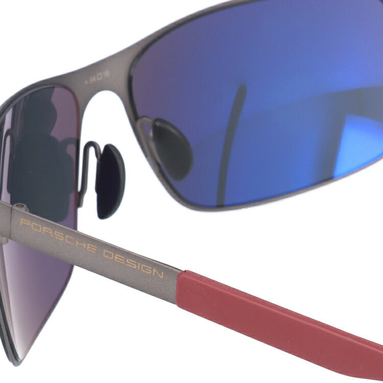 【国内正規品】ポルシェデザイン サングラス PORSCHE DESIGN P8566-A-6416-135-V661-E93 グレー/ダークブルーミラー メンズ メンズ UVカット ラッピング無料