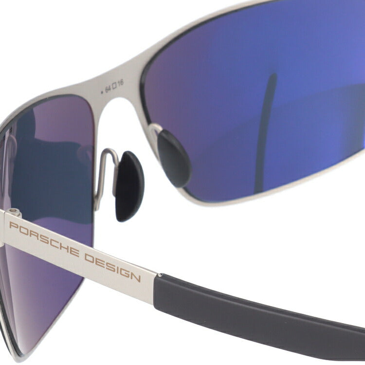 【国内正規品】ポルシェデザイン サングラス PORSCHE DESIGN P8566-C-6416-135-V751-E93 シルバー/ダークブルーミラー メンズ メンズ UVカット ラッピング無料