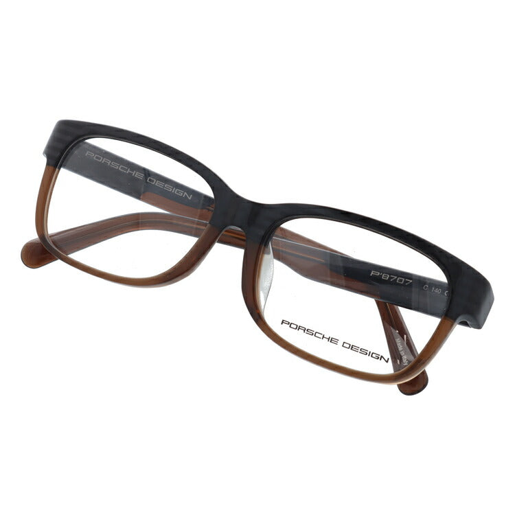 【国内正規品】メガネ 度付き 度なし 伊達メガネ 眼鏡 PORSCHE DESIGN ポルシェデザイン P8707-C-5416-140-0000-E92 54 ユニセックス メンズ レディース ウェリントン型 UVカット 紫外線 ラッピング無料