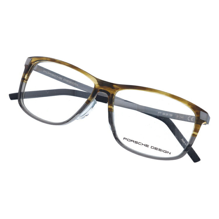 【国内正規品】ポルシェデザイン メガネフレーム 伊達メガネ レギュラーフィット PORSCHE DESIGN P8319 D 55サイズ ウェリントン ユニセックス メンズ レディース イタリア製 ラッピング無料