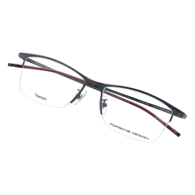 【国内正規品】ポルシェデザイン メガネフレーム 伊達メガネ PORSCHE DESIGN P8743 B 54サイズ スクエア型 ユニセックス メンズ レディース