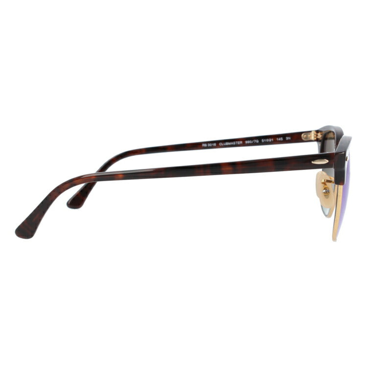 レイバン サングラス クラブマスター RB3016 990/7Q 51 レギュラーフィット ブロー型 ミラー べっ甲 メンズ レディース ドライブ 運転 アウトドア ブランドサングラス 紫外線 花粉対策 CLUBMASTER Ray-Ban