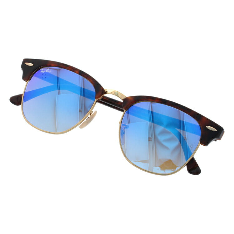 レイバン サングラス クラブマスター RB3016 990/7Q 51 レギュラーフィット ブロー型 ミラー べっ甲 メンズ レディース ドライブ 運転 アウトドア ブランドサングラス 紫外線 花粉対策 CLUBMASTER Ray-Ban