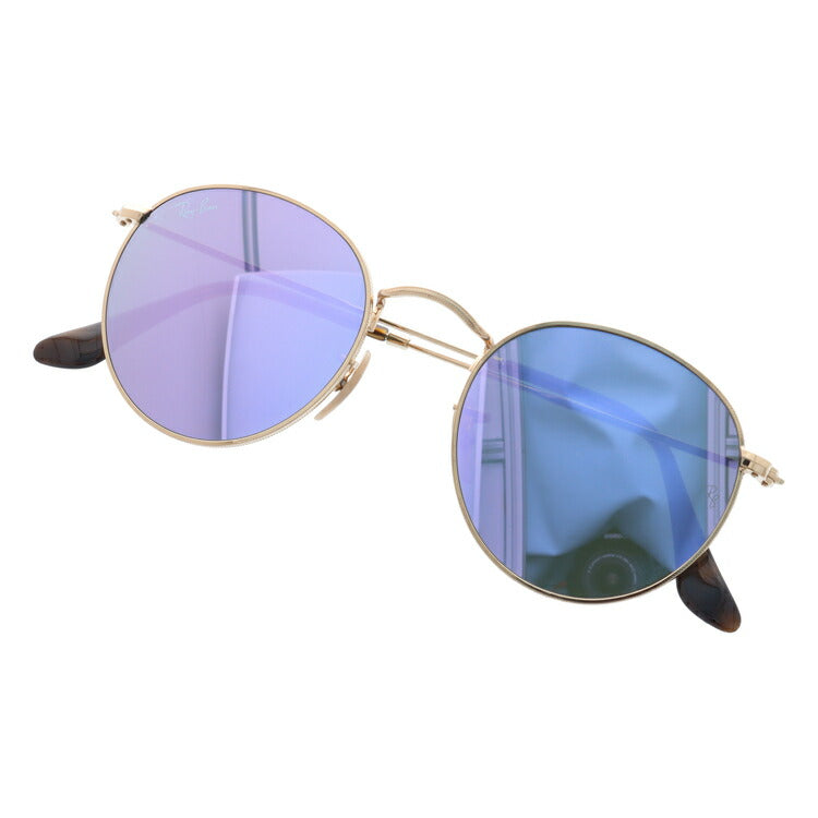 レイバン サングラス ラウンドメタル RB3447N 001/8O 50 レギュラーフィット ラウンド型 フラットレンズ ミラー メンズ レディース ドライブ 運転 アウトドア ブランドサングラス 紫外線 花粉対策 ROUND METAL Ray-Ban