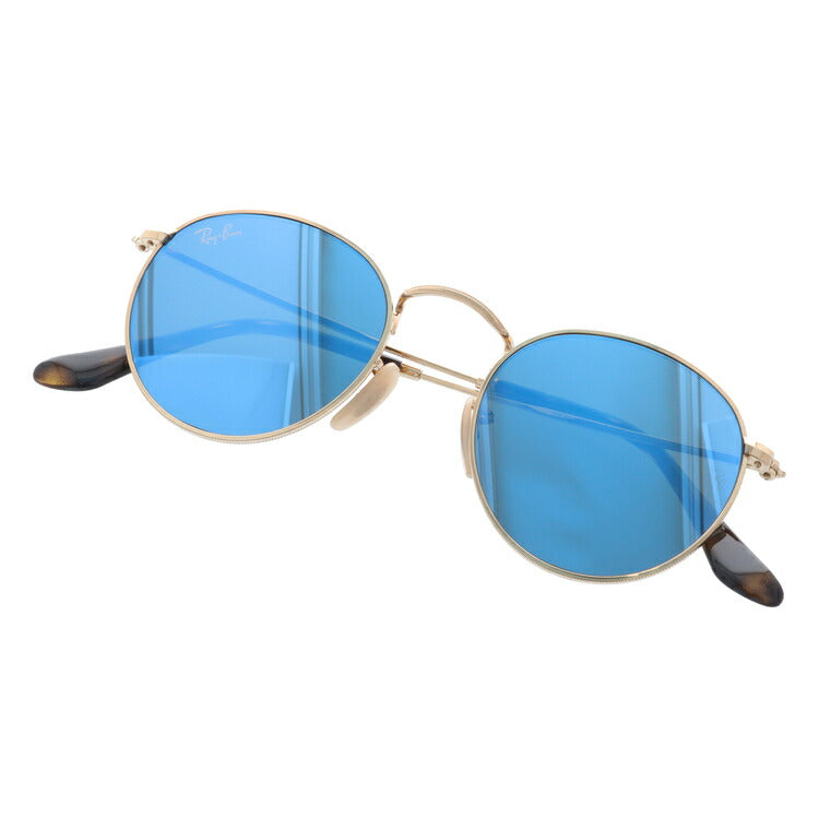 レイバン サングラス ラウンドメタル RB3447N 001/9O 47 レギュラーフィット ラウンド型 フラットレンズ ミラー メンズ レディース ドライブ 運転 アウトドア ブランドサングラス 紫外線 花粉対策 ROUND METAL Ray-Ban