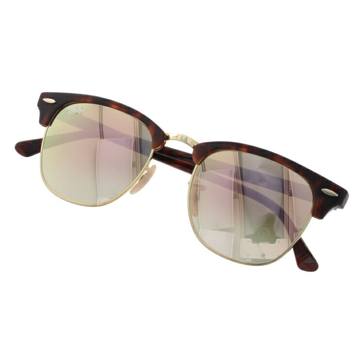 レイバン サングラス クラブマスター RB3016 990/7O 51 レギュラーフィット ブロー型 ミラー べっ甲 メンズ レディース ドライブ 運転 アウトドア ブランドサングラス 紫外線 花粉対策 CLUBMASTER Ray-Ban