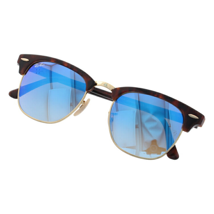 レイバン サングラス クラブマスター RB3016 990/7Q 49 レギュラーフィット ブロー型 ミラー べっ甲 メンズ レディース ドライブ 運転 アウトドア ブランドサングラス 紫外線 花粉対策 CLUBMASTER Ray-Ban