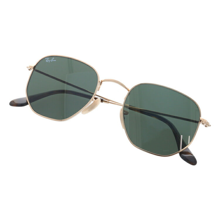 レイバン サングラス ヘキサゴナル RB3548N 001 51 レギュラーフィット ヘキサゴン型 フラットレンズ メンズ レディース ドライブ 運転 アウトドア ブランドサングラス 紫外線 花粉対策 HEXAGONAL Ray-Ban