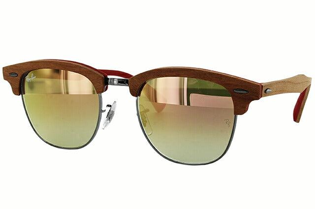 レイバン サングラス クラブマスター RB3016M 12197O 51 レギュラーフィット ブロー型 ミラー ウッド 木 メンズ レディース ドライブ 運転 アウトドア ブランドサングラス 紫外線 花粉対策 CLUBMASTER Ray-Ban