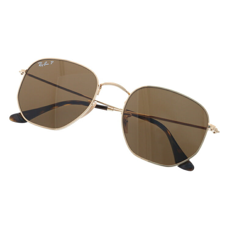 レイバン 偏光サングラス ヘキサゴナル RB3548N 001/57 54 レギュラーフィット ヘキサゴン型 フラットレンズ メンズ レディース ドライブ 運転 アウトドア ブランドサングラス 紫外線 花粉対策 HEXAGONAL Ray-Ban