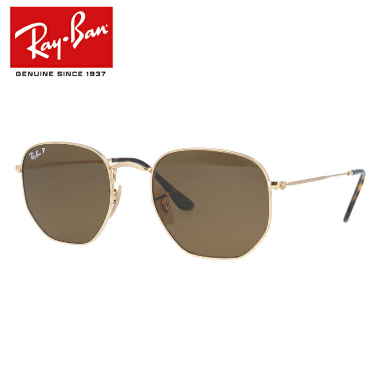 レイバン 偏光サングラス ヘキサゴナル RB3548N 001/57 54 レギュラーフィット ヘキサゴン型 フラットレンズ メンズ レディース ドライブ 運転 アウトドア ブランドサングラス 紫外線 花粉対策 HEXAGONAL Ray-Ban