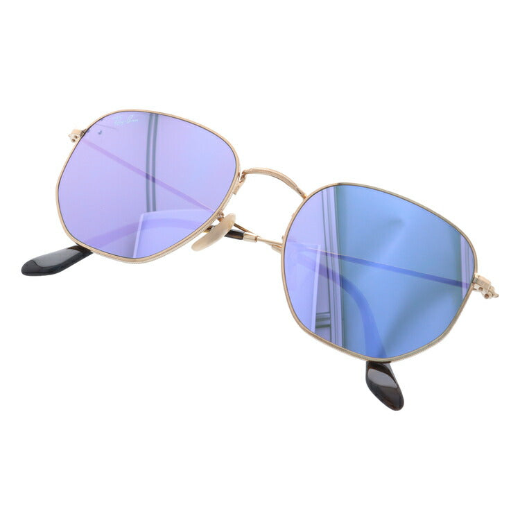 レイバン サングラス ヘキサゴナル RB3548N 001/8O 54 レギュラーフィット ヘキサゴン型 フラットレンズ ミラー メンズ レディース ドライブ 運転 アウトドア ブランドサングラス 紫外線 花粉対策 HEXAGONAL Ray-Ban