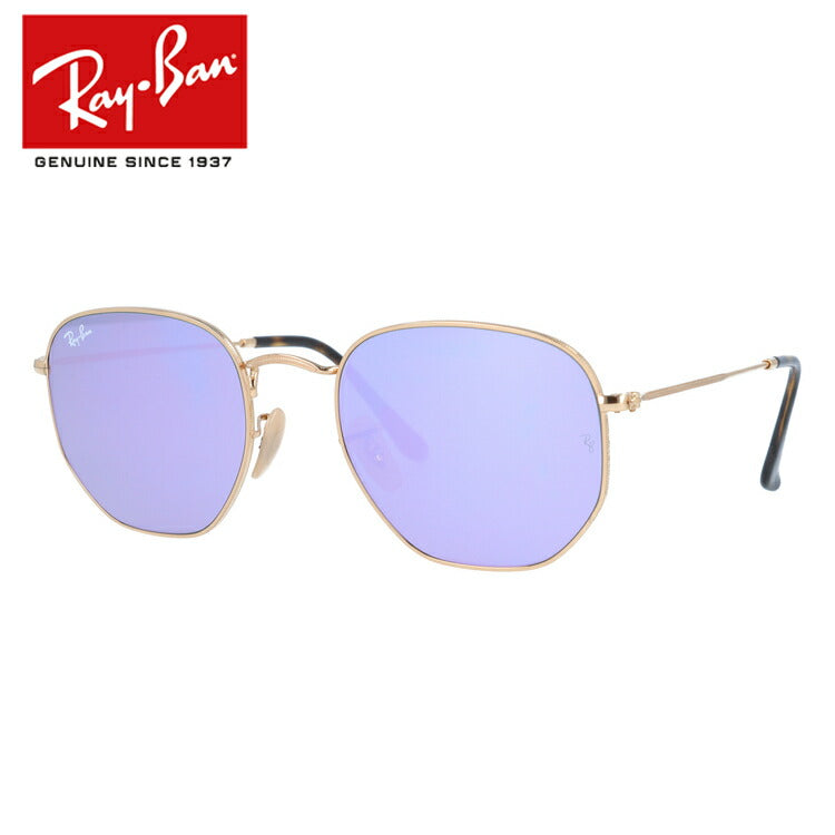 レイバン サングラス ヘキサゴナル RB3548N 001/8O 54 レギュラーフィット ヘキサゴン型 フラットレンズ ミラー メンズ レディース ドライブ 運転 アウトドア ブランドサングラス 紫外線 花粉対策 HEXAGONAL Ray-Ban