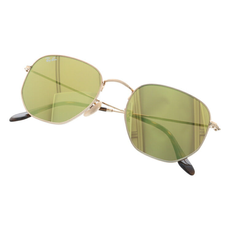 レイバン サングラス ヘキサゴナル RB3548N 001/93 54 レギュラーフィット ヘキサゴン型 フラットレンズ ミラー メンズ レディース ドライブ 運転 アウトドア ブランドサングラス 紫外線 花粉対策 HEXAGONAL Ray-Ban