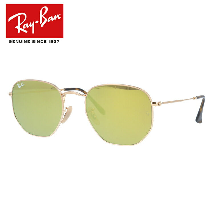 レイバン サングラス ヘキサゴナル RB3548N 001/93 54 レギュラーフィット ヘキサゴン型 フラットレンズ ミラー メンズ レディース ドライブ 運転 アウトドア ブランドサングラス 紫外線 花粉対策 HEXAGONAL Ray-Ban