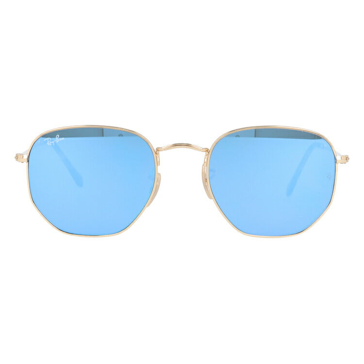 レイバン サングラス ヘキサゴナル RB3548N 001/9O 54 レギュラーフィット ヘキサゴン型 フラットレンズ ミラー ブルーレンズ メンズ レディース ドライブ 運転 アウトドア ブランドサングラス 紫外線 花粉対策 HEXAGONAL Ray-Ban