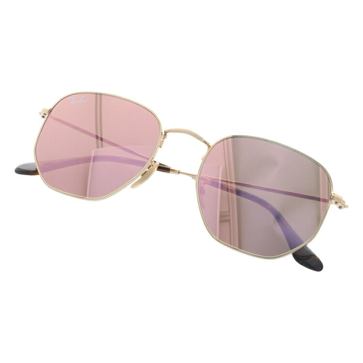 レイバン サングラス ヘキサゴナル RB3548N 001/Z2 54 レギュラーフィット ヘキサゴン型 フラットレンズ ミラー メンズ レディース ドライブ 運転 アウトドア ブランドサングラス 紫外線 花粉対策 HEXAGONAL Ray-Ban