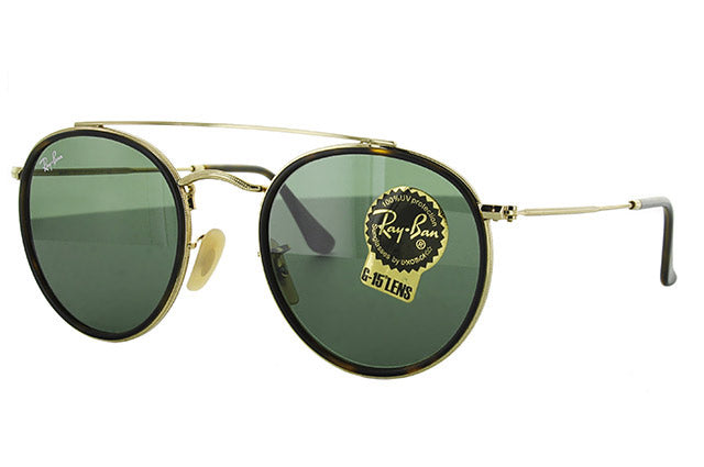 レイバン サングラス ラウンド RB3647N 001 51 レギュラーフィット ラウンド型 G-15 グリーンレンズ ダブルブリッジ メンズ レディース ドライブ 運転 アウトドア ブランドサングラス 紫外線 花粉対策 ROUND Ray-Ban