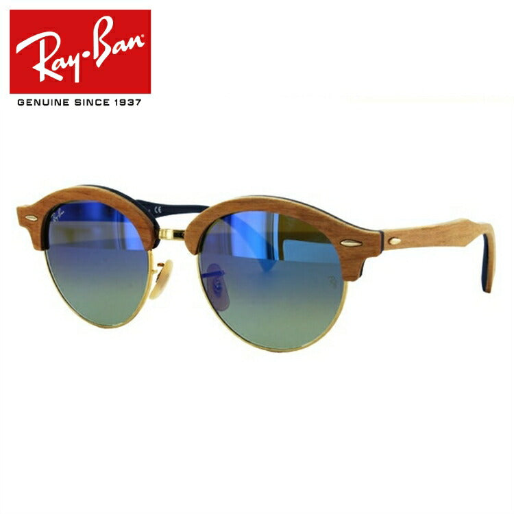 レイバン サングラス クラブラウンド RB4246M 11807Q 51 レギュラーフィット ブロー型 ミラー ウッド 木 メンズ レディース ドライブ 運転 アウトドア ブランドサングラス 紫外線 花粉対策 CLUBROUND WOOD Ray-Ban