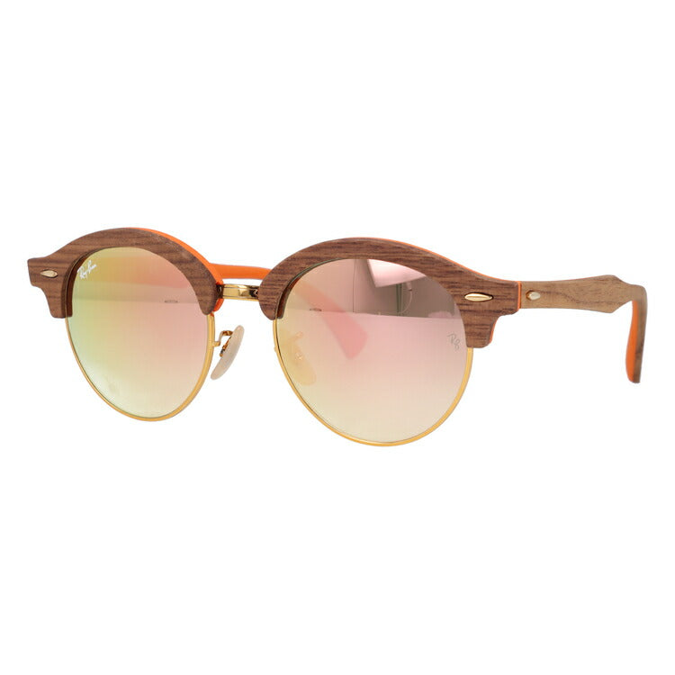 レイバン サングラス クラブラウンド RB4246M 12187O 51 レギュラーフィット ブロー型 ミラー ウッド 木 メンズ レディース ドライブ 運転 アウトドア ブランドサングラス 紫外線 花粉対策 CLUBROUND WOOD Ray-Ban