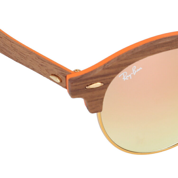 レイバン サングラス クラブラウンド RB4246M 12187O 51 レギュラーフィット ブロー型 ミラー ウッド 木 メンズ レディース ドライブ 運転 アウトドア ブランドサングラス 紫外線 花粉対策 CLUBROUND WOOD Ray-Ban
