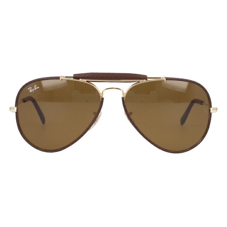 レイバン サングラス アウトドアーズマン RB3422Q 9041 58 レギュラーフィット ティアドロップ型 革 レザー メンズ レディース ドライブ 運転 アウトドア ブランドサングラス 紫外線 花粉対策 OUTDOORSMAN Ray-Ban