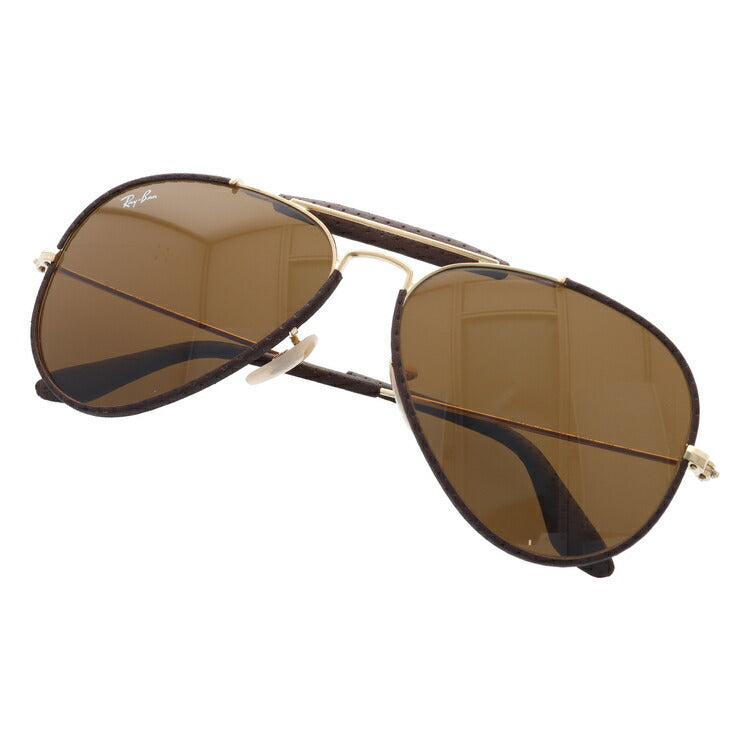 レイバン サングラス アウトドアーズマン RB3422Q 9041 58 レギュラーフィット ティアドロップ型 革 レザー メンズ レディース ドライブ 運転 アウトドア ブランドサングラス 紫外線 花粉対策 OUTDOORSMAN Ray-Ban