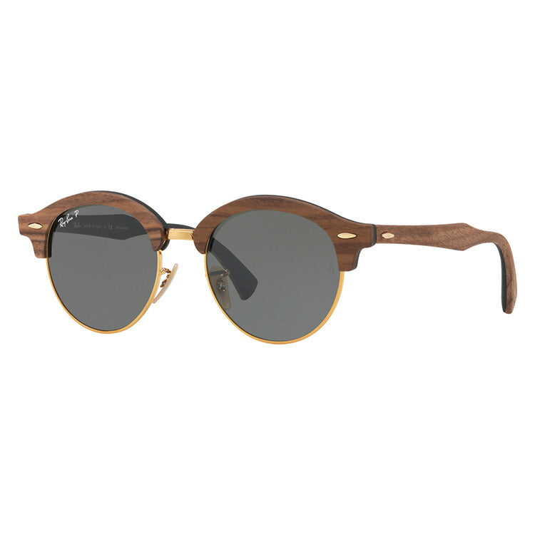 レイバン 偏光サングラス クラブラウンド RB4246M 118158 51 レギュラーフィット ブロー型 ウッド 木 メンズ レディース ドライブ 運転 アウトドア ブランドサングラス 紫外線 花粉対策 CLUBROUND WOOD Ray-Ban