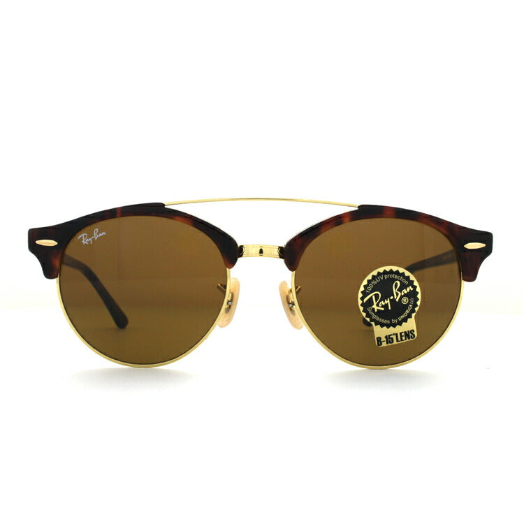 レイバン サングラス クラブラウンド RB4346 990/33 51 レギュラーフィット ラウンド型 B-15 ブラウンレンズ ダブルブリッジ メンズ レディース ドライブ 運転 アウトドア ブランドサングラス 紫外線 花粉対策 CLUBROUND Ray-Ban