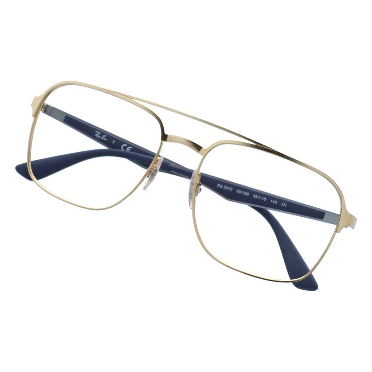 【訳あり・フレームのみ】レイバン フレームのみ Ray-Ban RB3570 001/88 58サイズ スクエア(ダブルブリッジ)型 アウトレット品 ユニセックス メンズ レディース【海外正規品】