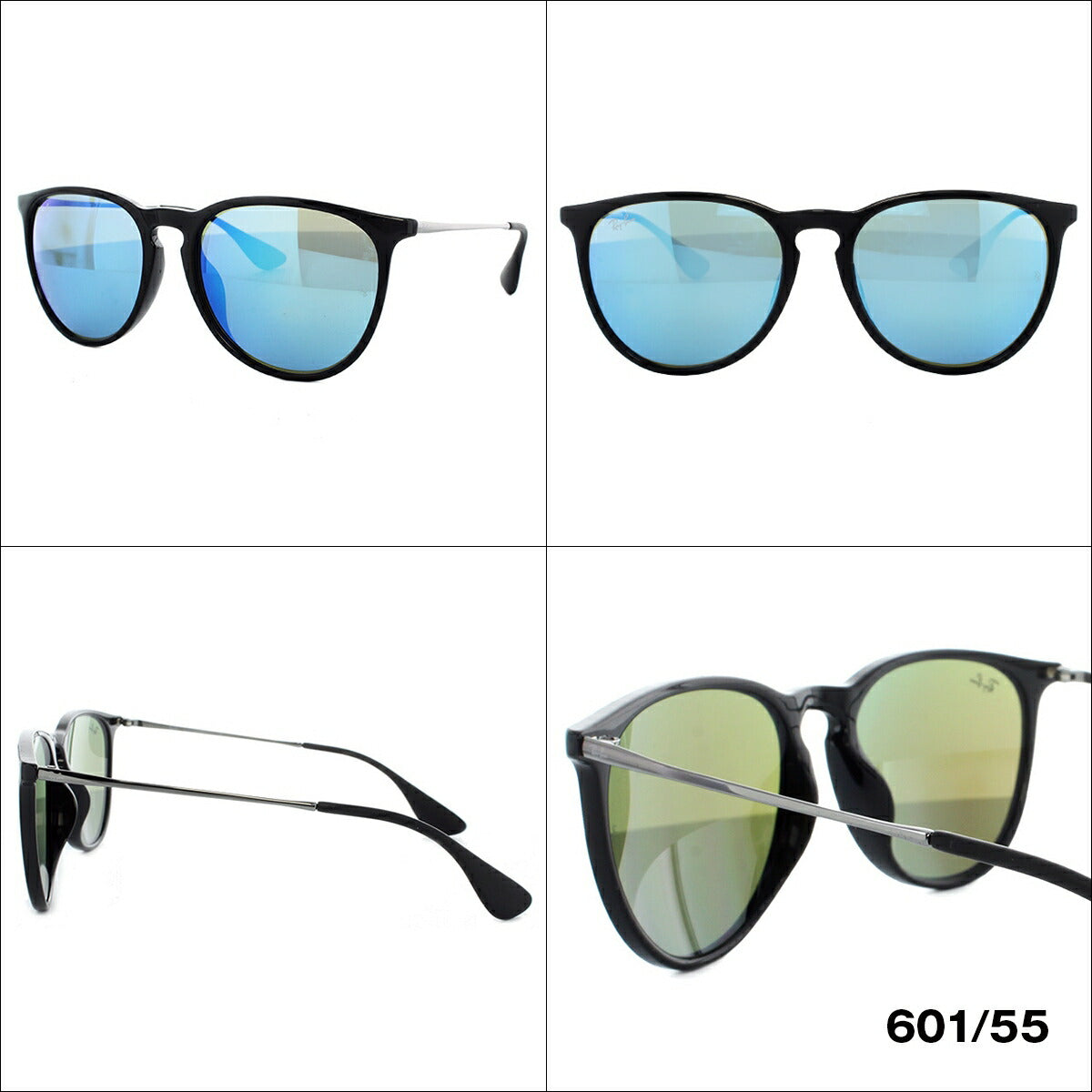 レイバン サングラス エリカ RB4171F 601/55・601/5A 57 アジアンフィット ボストン型 ミラー ブルーレンズ メンズ レディース ドライブ 運転 アウトドア ブランドサングラス 紫外線 花粉対策 ERIKA Ray-Ban