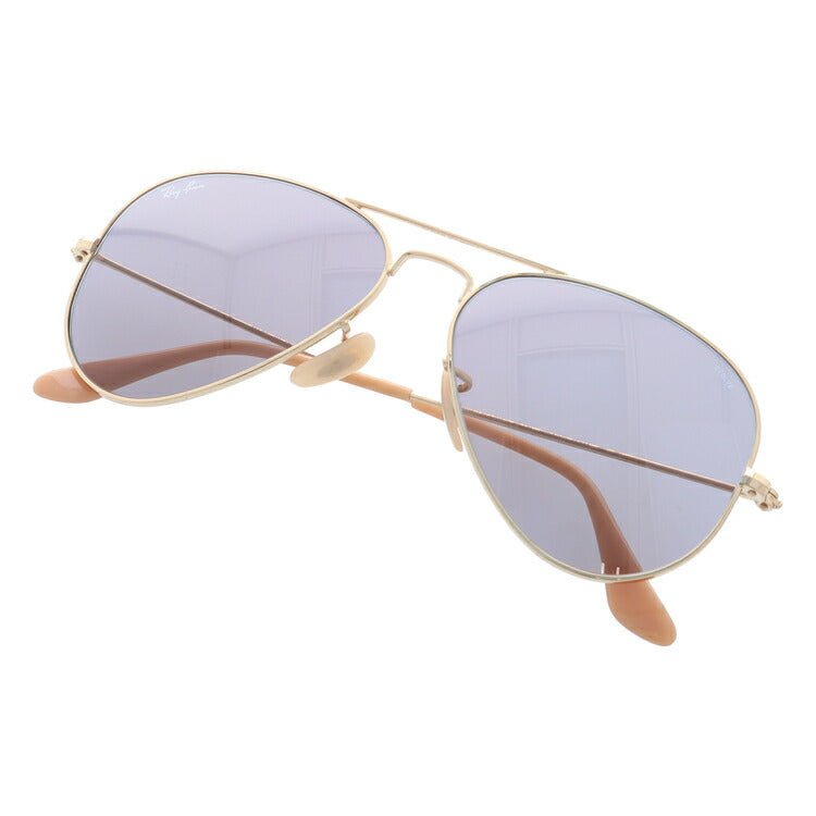 レイバン 調光サングラス アビエーター RB3025 9064V8 55・58 レギュラーフィット ティアドロップ型 EVOLVE エヴォルブ メンズ レディース ドライブ 運転 アウトドア ブランドサングラス 紫外線 花粉対策 AVIATOR Ray-Ban