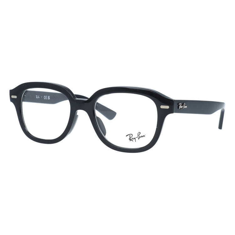 【訳あり・店頭展示品】レイバン メガネフレーム エリカ 伊達メガネ アジアンフィット Ray-Ban ERIK RX7215F(RB7215F) 2000 51サイズ スクエアウェリントン型 太縁メガネ 黒縁 クロブチ アウトレット品 ユニセックス メンズ レディース
