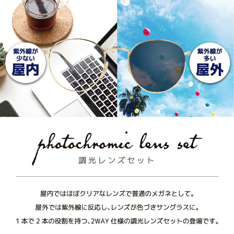 【選べる2色 調光レンズ】レイバン サングラス Ray-Ban ラウンドメタル オプティクス ROUND METAL OPTICS RX3447V (RB3447V) 全4カラー2サイズ ボストン型 メンズ レディース モデル UVカット 紫外線 ラッピング無料