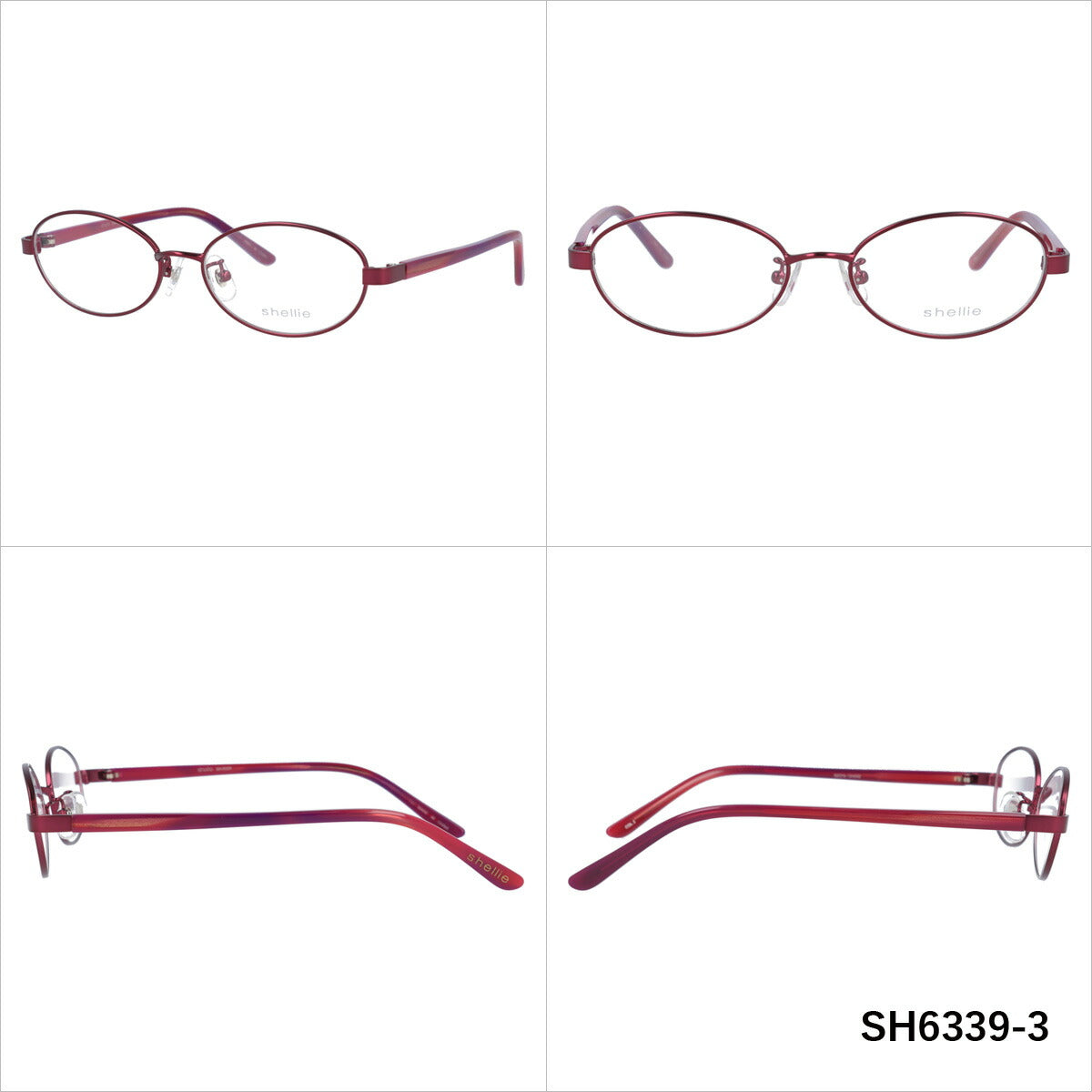 メガネ 眼鏡 度付き 度なし おしゃれ shellie シェリー SH 6339 全3色 52サイズ オーバル型 レディース 女性 UVカット 紫外線 ブランド サングラス 伊達 ダテ|老眼鏡・PCレンズ・カラーレンズ・遠近両用対応可能 ラッピング無料