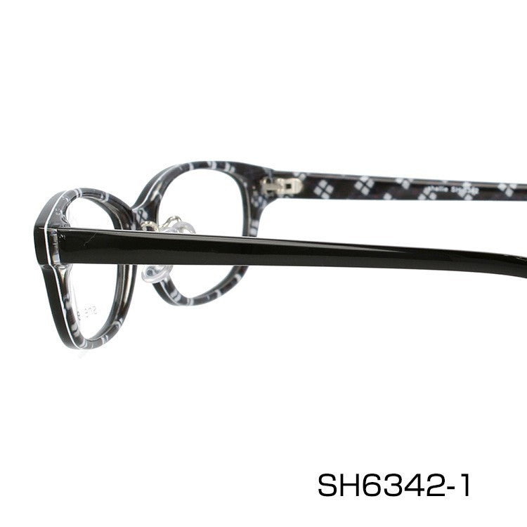 メガネ 眼鏡 度付き 度なし おしゃれ shellie シェリー SH 6342 全3色 52サイズ チェック柄 オーバル型 レディース 女性 UVカット 紫外線 ブランド サングラス 伊達 ダテ|老眼鏡・PCレンズ・カラーレンズ・遠近両用対応可能 ラッピング無料