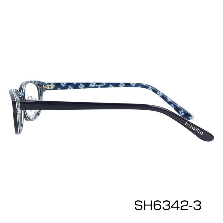 メガネ 眼鏡 度付き 度なし おしゃれ shellie シェリー SH 6342 全3色 52サイズ チェック柄 オーバル型 レディース 女性 UVカット 紫外線 ブランド サングラス 伊達 ダテ|老眼鏡・PCレンズ・カラーレンズ・遠近両用対応可能 ラッピング無料