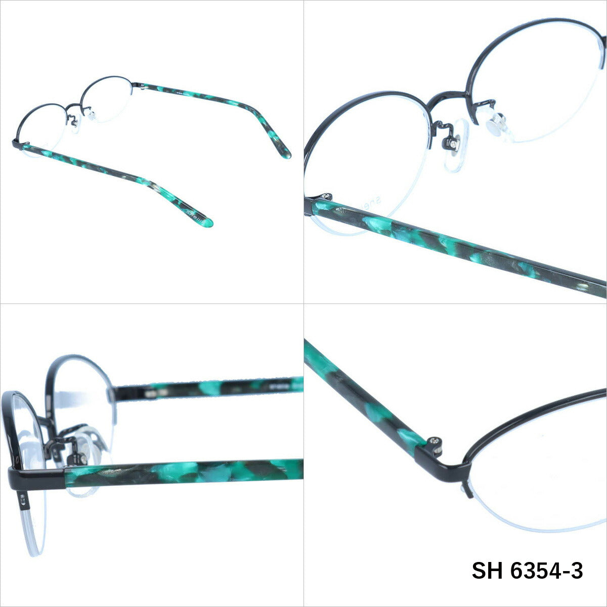 メガネ 眼鏡 度付き 度なし おしゃれ shellie シェリー SH 6354 全2色 52サイズ オーバル型 レディース 女性 UVカット 紫外線 ブランド サングラス 伊達 ダテ|老眼鏡・PCレンズ・カラーレンズ・遠近両用対応可能 ラッピング無料