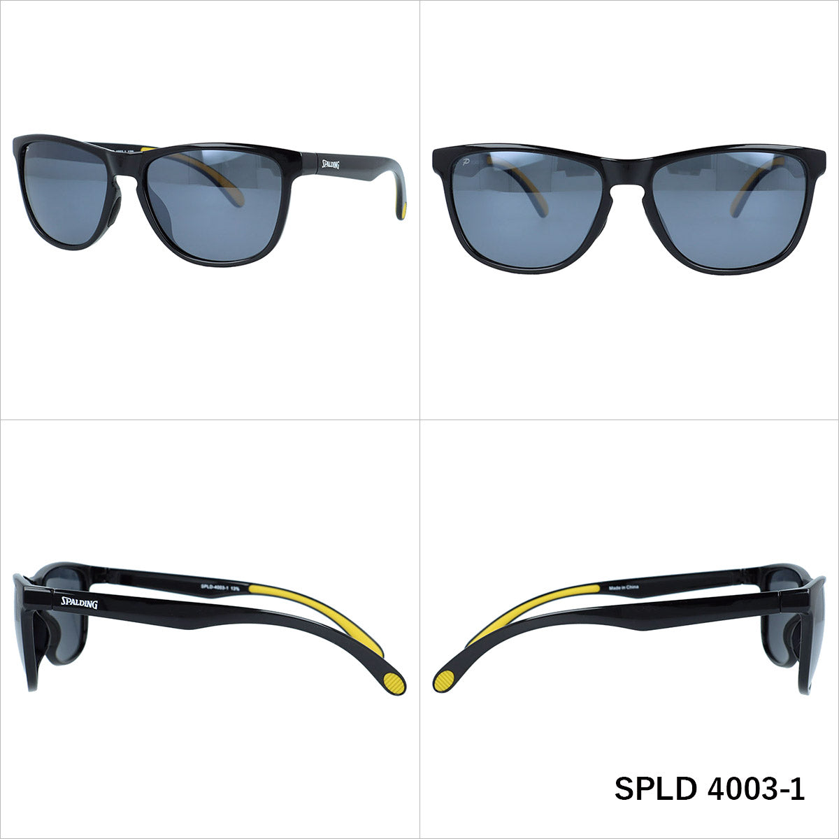 スポルディング 偏光サングラス ミラーレンズ アジアンフィット SPALDING SPLD4003 全2カラー 56サイズ ウェリントン型 ポラライズド ユニセックス メンズ レディース