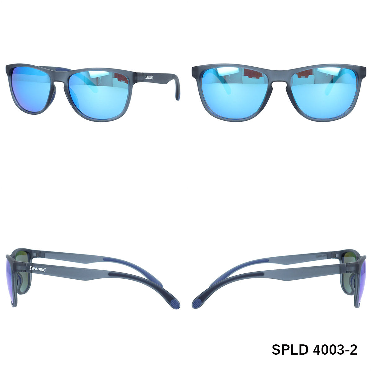 スポルディング 偏光サングラス ミラーレンズ アジアンフィット SPALDING SPLD4003 全2カラー 56サイズ ウェリントン型 ポラライズド ユニセックス メンズ レディース