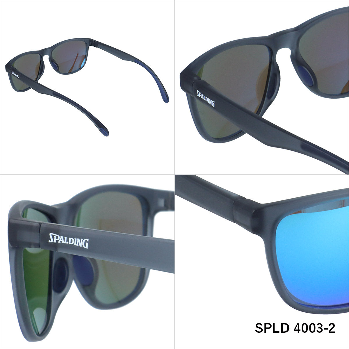 スポルディング 偏光サングラス ミラーレンズ アジアンフィット SPALDING SPLD4003 全2カラー 56サイズ ウェリントン型 ポラライズド ユニセックス メンズ レディース