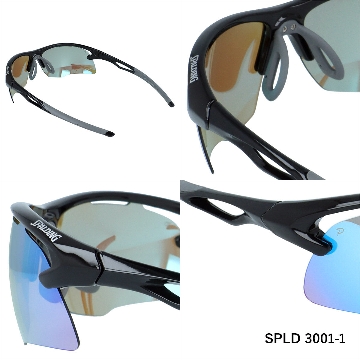 スポルディング 偏光サングラス ミラーレンズ アジアンフィット SPALDING SPLD3001 全2カラー 73サイズ スポーツ型 ポラライズド ユニセックス メンズ レディース