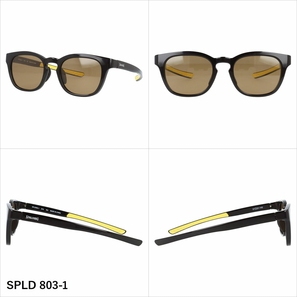 スポルディング サングラス 偏光サングラス アジアンフィット(フルフィット) 調整可能ノーズパッド(クリングス) SPALDING SPLD 803 51サイズ 全3カラー ウェリントン型 バネ丁番 ポラライズド ユニセックス メンズ レディース