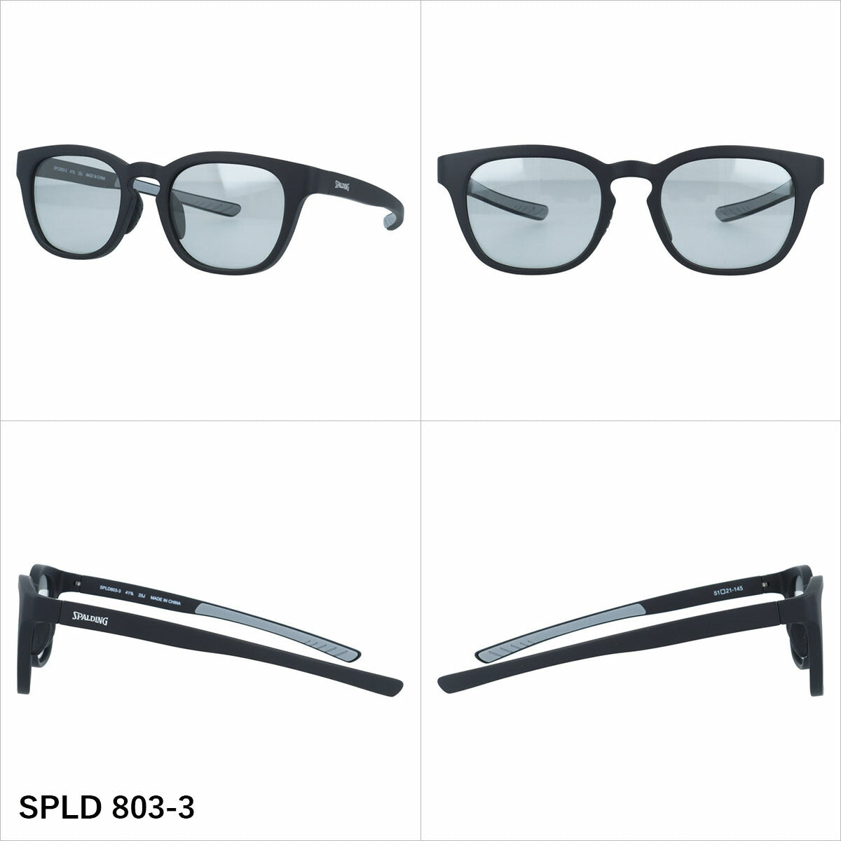 スポルディング サングラス 偏光サングラス アジアンフィット(フルフィット) 調整可能ノーズパッド(クリングス) SPALDING SPLD 803 51サイズ 全3カラー ウェリントン型 バネ丁番 ポラライズド ユニセックス メンズ レディース