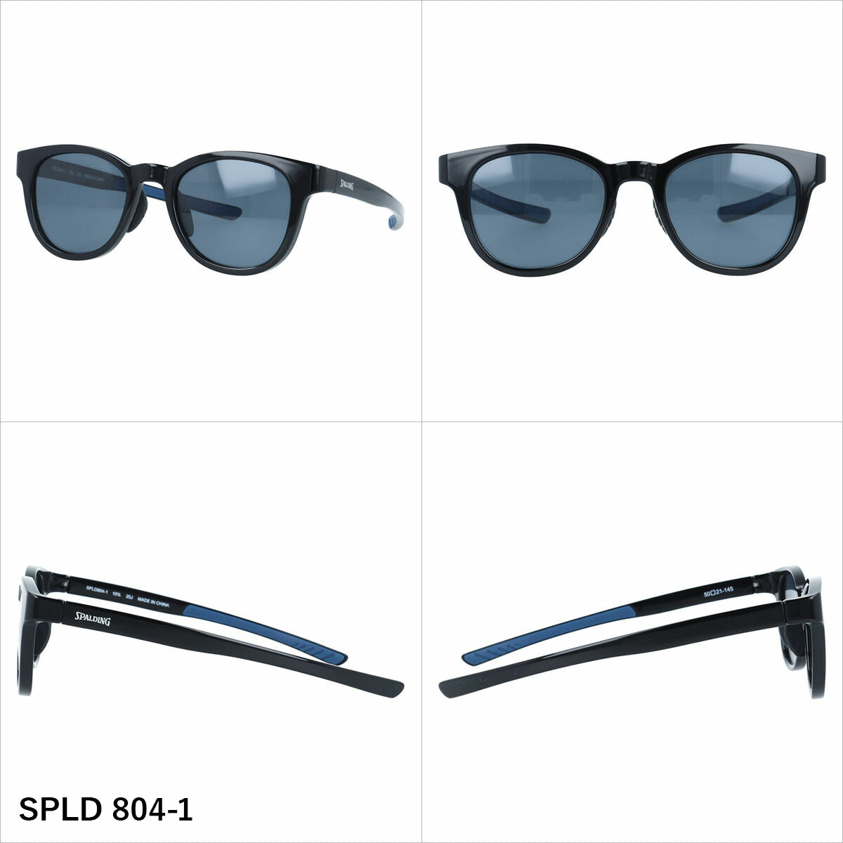 スポルディング サングラス 偏光サングラス アジアンフィット(フルフィット) 調整可能ノーズパッド(クリングス) SPALDING SPLD 804 50サイズ 全3カラー ウェリントン型 ボスリントン バネ丁番 ポラライズド ユニセックス メンズ レディース