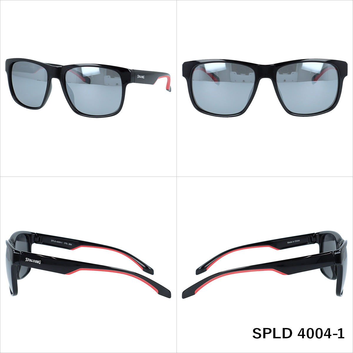 スポルディング サングラス 偏光サングラス ミラーレンズ アジアンフィット SPALDING SPLD4004 54サイズ 全2カラー ウェリントン型 乱反射をカットしクリアな視界へ ユニセックス メンズ レディース
