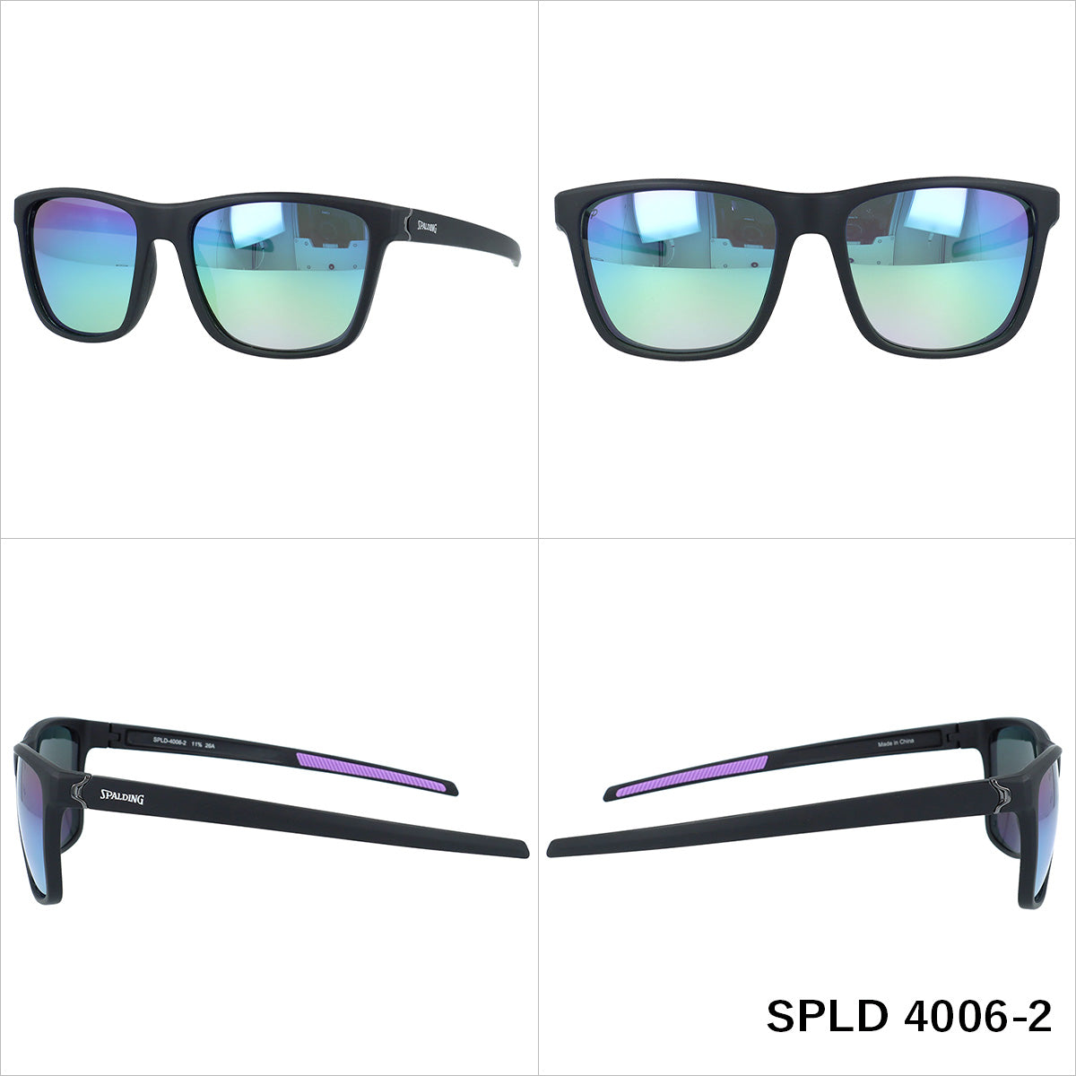 スポルディング サングラス 偏光サングラス ミラーレンズ アジアンフィット SPALDING SPLD4006 56サイズ 全2カラー ウェリントン型 乱反射をカットしクリアな視界へ ユニセックス メンズ レディース
