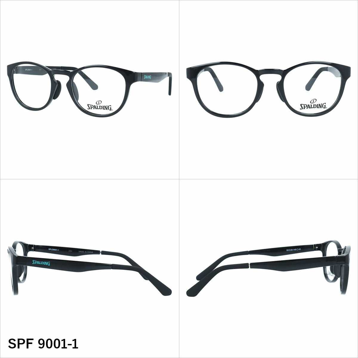 スポルディング メガネフレーム 伊達メガネ アジアンフィット(フルフィット) 調整可能ノーズパッド クリングス SPALDING SPF 9001 50サイズ 全4カラー ウェリントン型 ユニセックス メンズ レディース