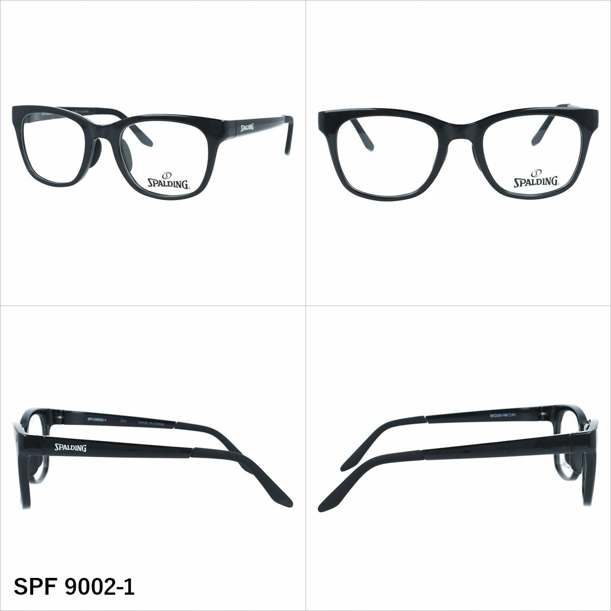 スポルディング メガネフレーム 伊達メガネ アジアンフィット(フルフィット) 調整可能ノーズパッド クリングス SPALDING SPF 9002 50サイズ 全4カラー ウェリントン型 ユニセックス メンズ レディース