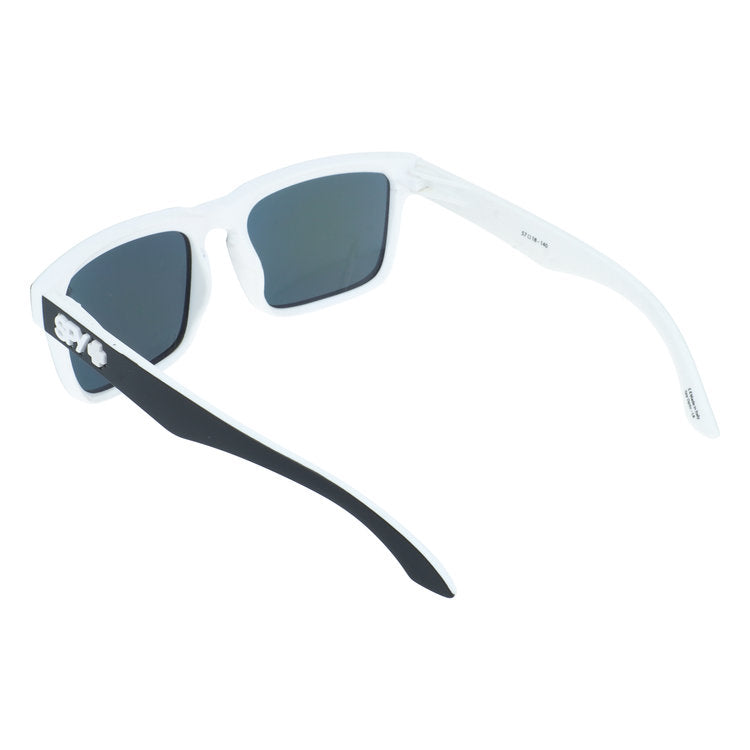 【訳あり】スパイ サングラス ミラーレンズ アジアンフィット SPY HELM Whitewall/Grey With Navy Spectra 57サイズ スクエア型 アウトレット品 ユニセックス メンズ レディース